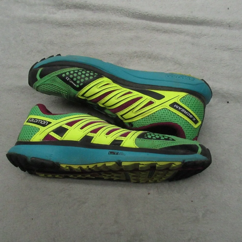 Salomon Women 7 Running Shoes‎ Green X-Scream Lightweight Cushioned Athletic